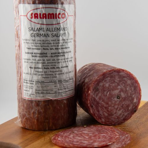 German salami seasoned with pepper and garlic