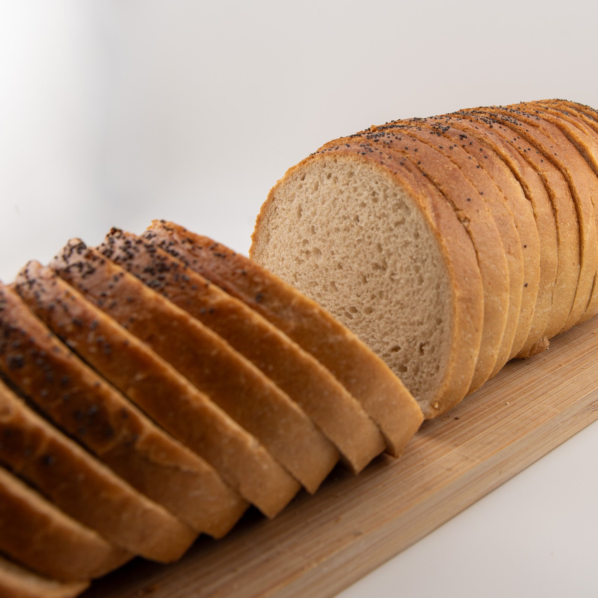 Artisanal rye bread with poppy seeds