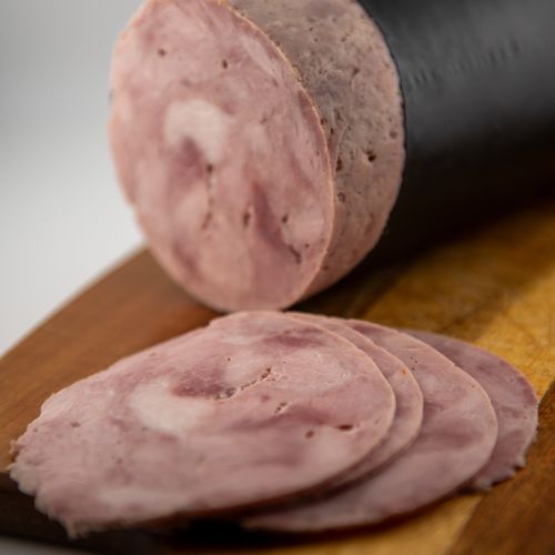 Sliced cooked ham salami