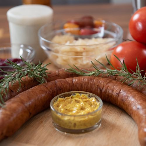 Country-style smoked sausage artisanal product
