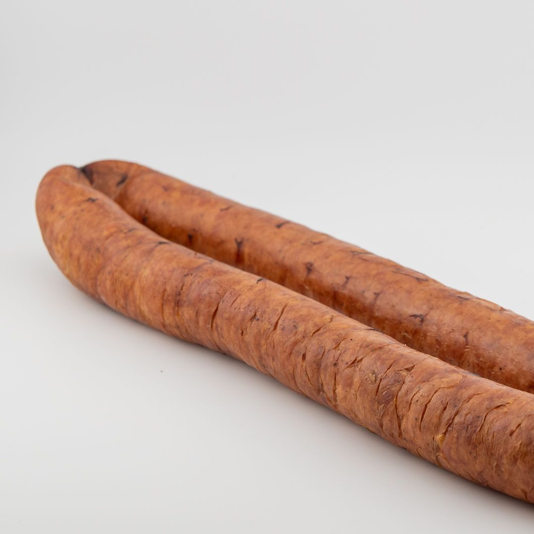 Slow-smoked sausage with aromatic spices