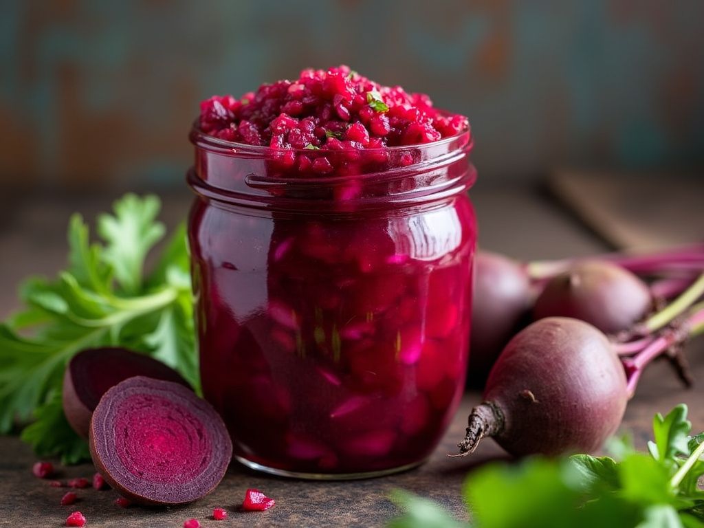 Jar of Kozackie Spicy Beets with Horseradish