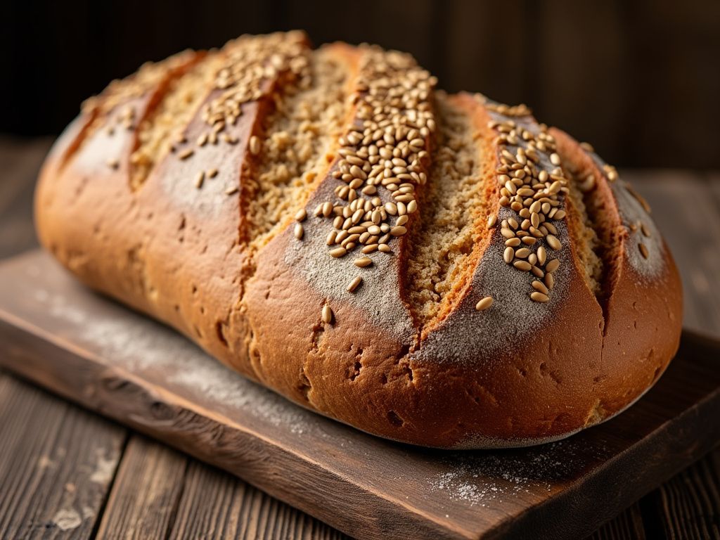 Fresh Benus Flaxseed Bread Loaf