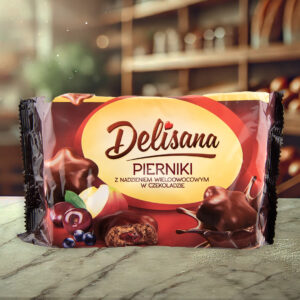 Delisana Gingerbread with Mixed Fruit Filling and Chocolate Coating