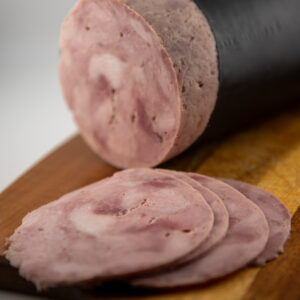 Sliced cooked ham salami