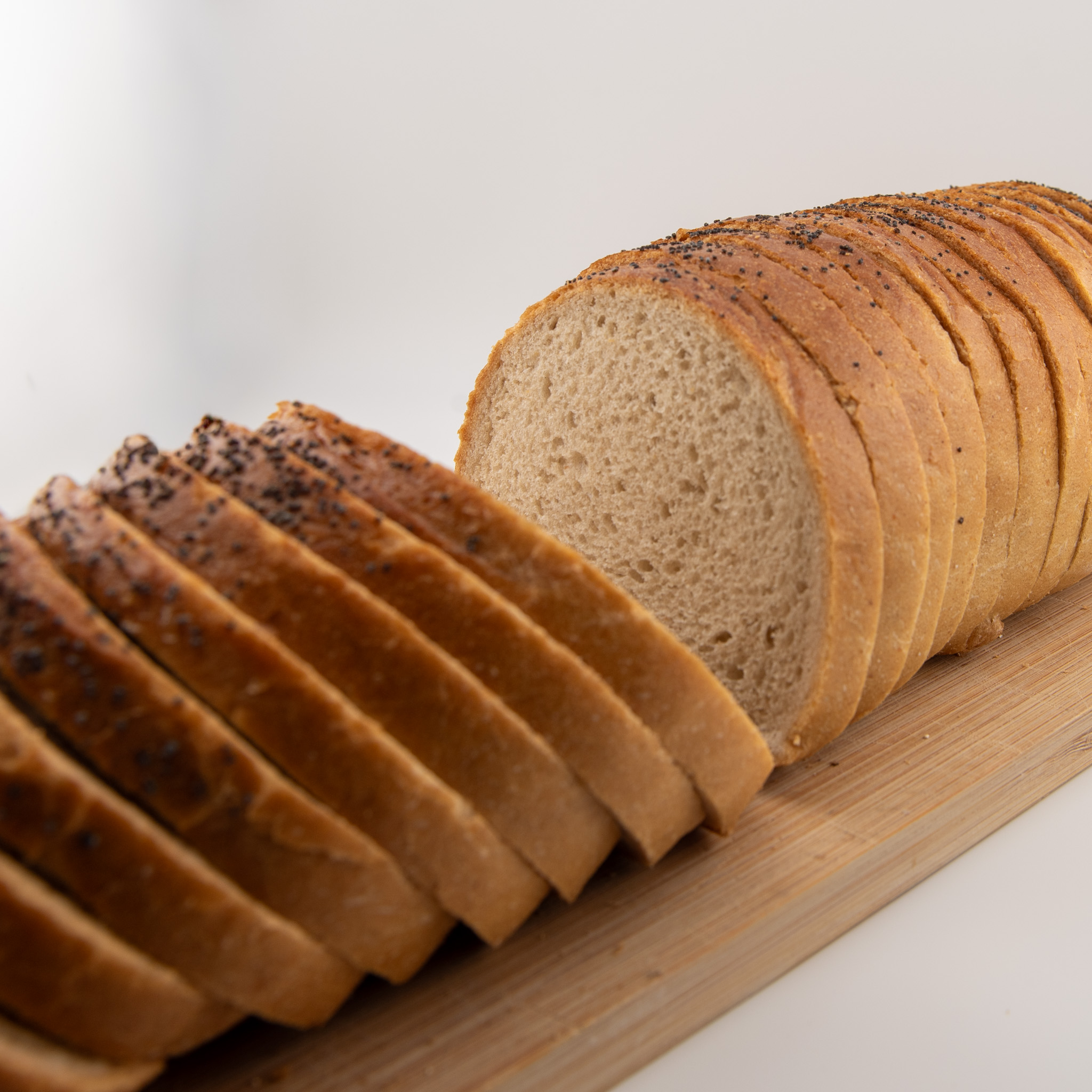 Artisanal rye bread with poppy seeds