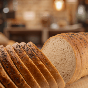 Artisanal rye bread with poppy seeds