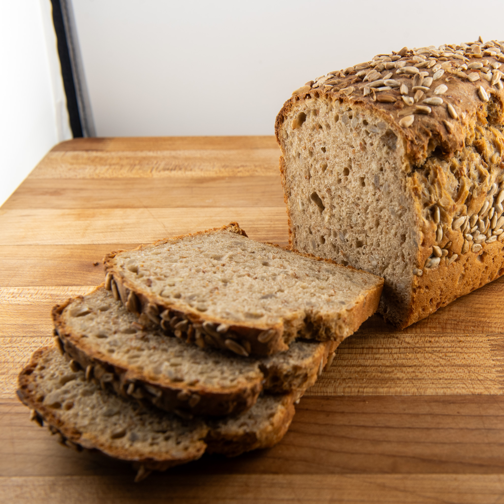 Artisanal sunflower seed square bread
