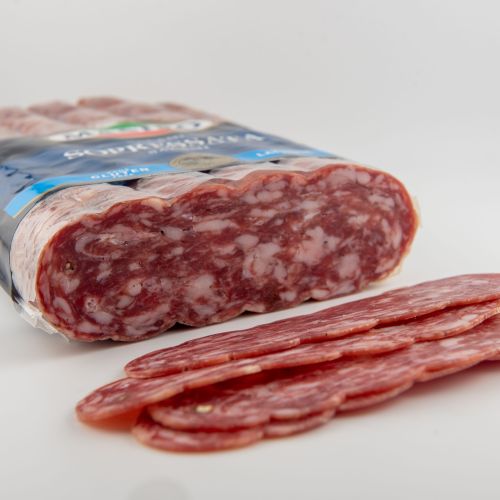 Italian Sopressata salami with pepper and garlic